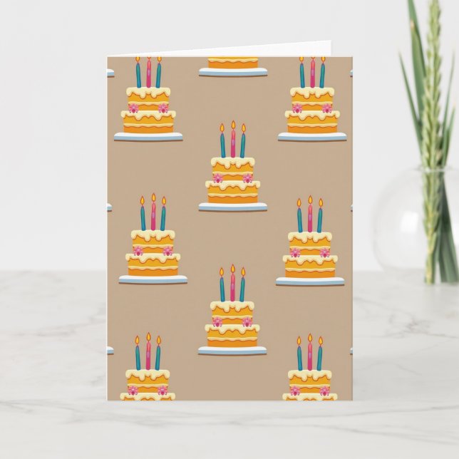 Tarjeta de cumpleaños con patrón dulce (Anverso)