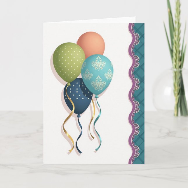 Tarjeta de cumpleaños con patrón elegante (Anverso)