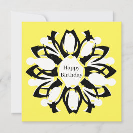 Tarjeta de cumpleaños con patrón floral de un elem