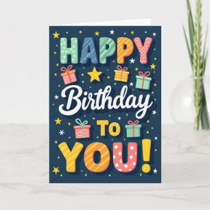 Tarjeta de cumpleaños con patrón juguetón