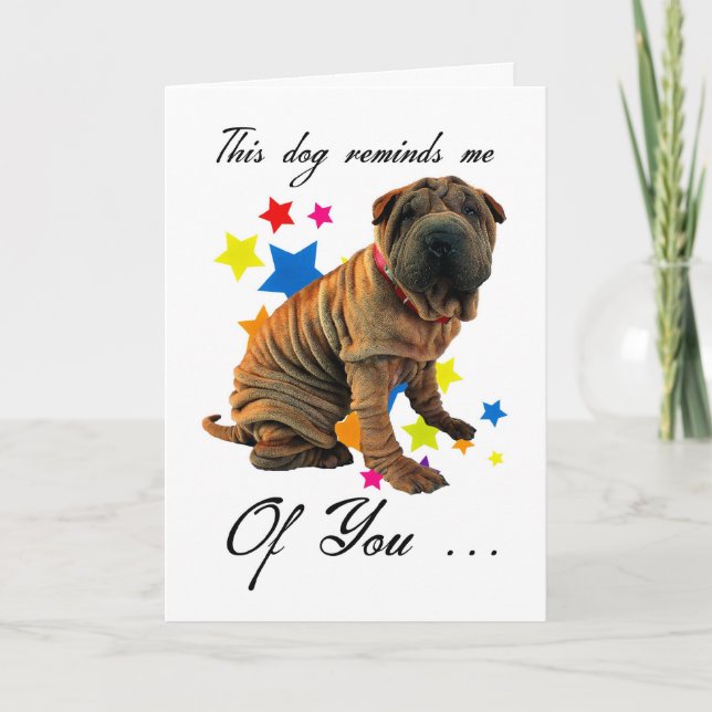 tarjeta de cumpleaños con pei shar lindo - tarjeta (Anverso)