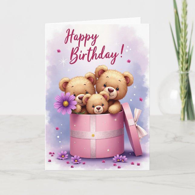 Tarjeta de cumpleaños con peluche (Anverso)