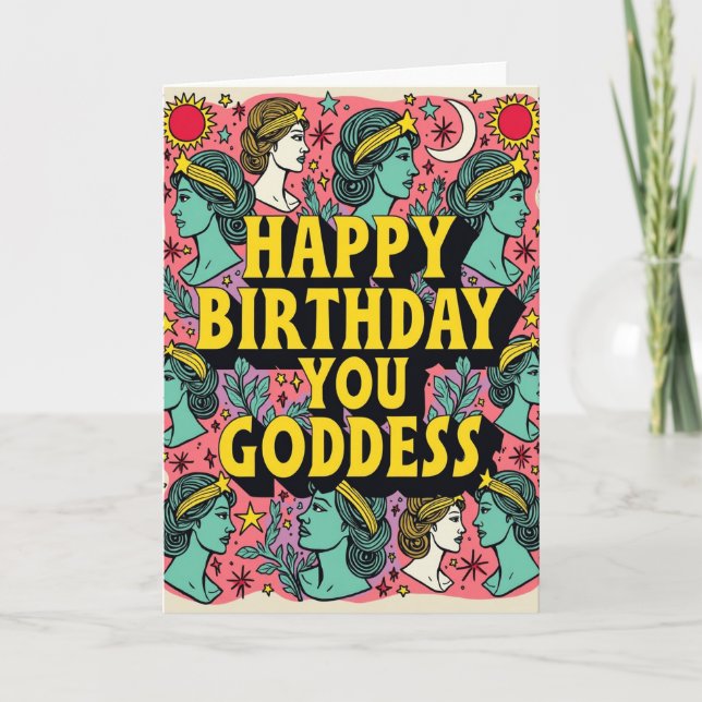 Tarjeta de cumpleaños con perfil de estrella de di (Anverso)