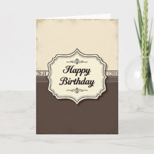 Tarjeta de cumpleaños con pergamino antiguo