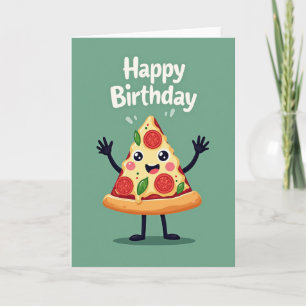 Tarjeta de cumpleaños con personaje de comida aleg