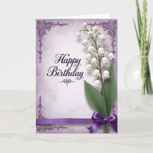 Tarjeta de cumpleaños con pétalo blanco