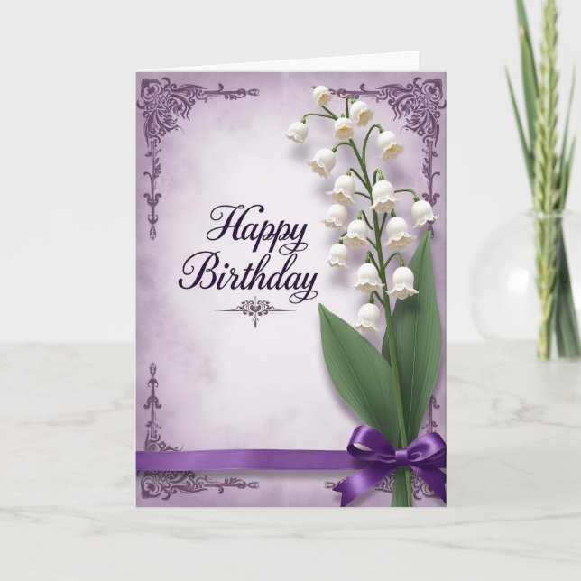 Tarjeta de cumpleaños con pétalo blanco (Anverso)