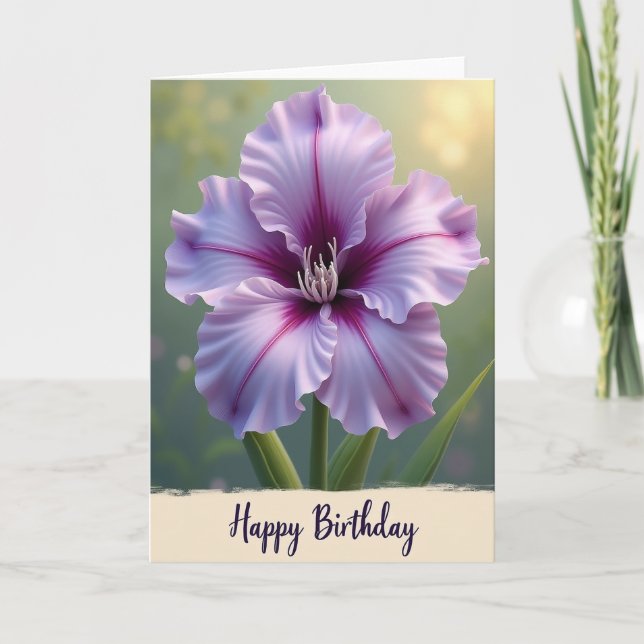 Tarjeta de cumpleaños con pétalo de fucsia (Anverso)