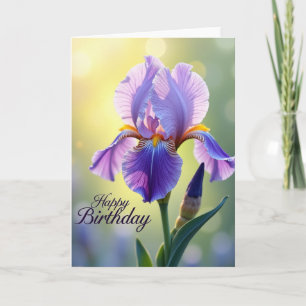 Tarjeta de cumpleaños con pétalo de lavanda