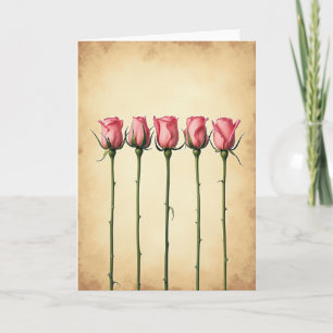Tarjeta de cumpleaños con pétalos de rosa