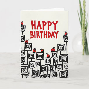 Tarjeta de cumpleaños con pincelada alegre