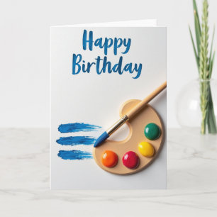 Tarjeta de cumpleaños con pincelada alegre