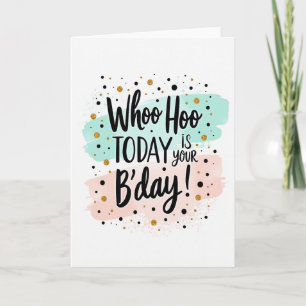 Tarjeta de cumpleaños con pincelada de acuarela