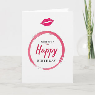 Tarjeta de cumpleaños con pincelada de fucsia