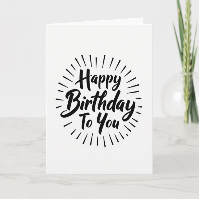 Tarjeta de cumpleaños con pincelada elegante (Anverso)