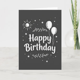 Tarjeta de cumpleaños con pizarra artística dulce