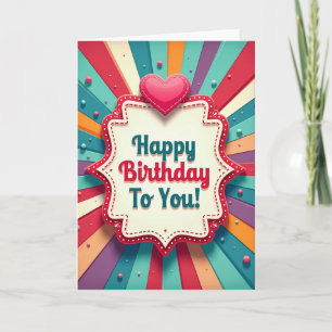 Tarjeta de cumpleaños con placa alegre