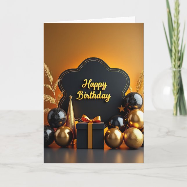 Tarjeta de cumpleaños con placa de lujo (Anverso)
