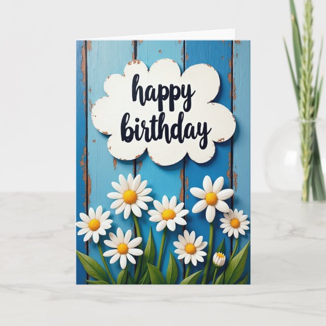 Tarjeta de cumpleaños con placa de nube (Anverso)