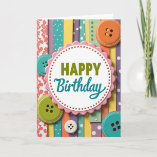 Tarjeta de cumpleaños con placa escalonada