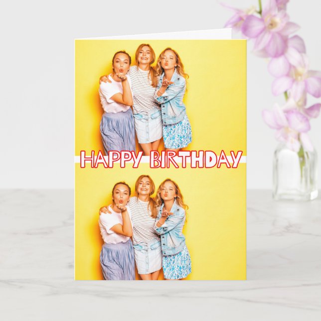 Tarjeta de cumpleaños con plantilla personalizable (Orquídea)