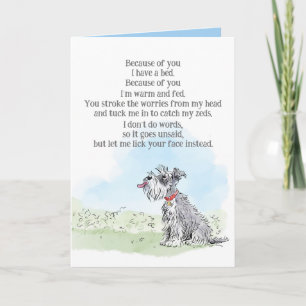 Tarjeta de cumpleaños con poema divertido del perr