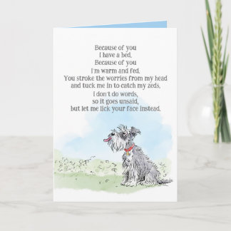 Tarjeta de cumpleaños con poema divertido del perr