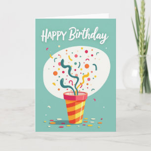 Tarjeta de cumpleaños con popper