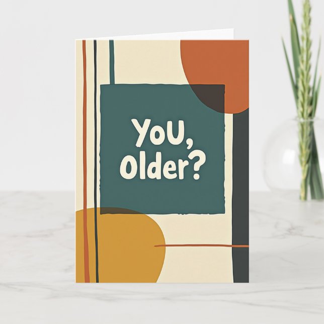 Tarjeta de cumpleaños con pregunta retro (Anverso)