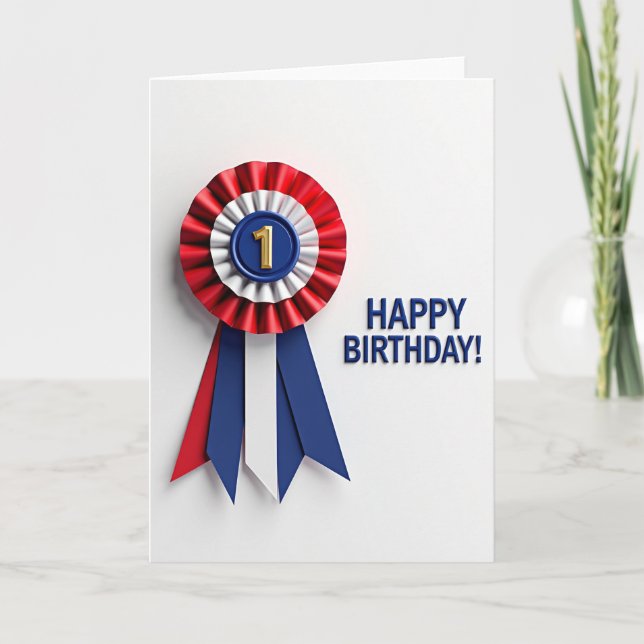 Tarjeta de cumpleaños con primera roseta (Anverso)