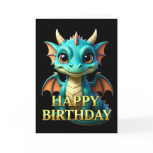 TARJETA DE CUMPLEAÑOS CON PRÓXIMO DRAGÓN BEBÉ