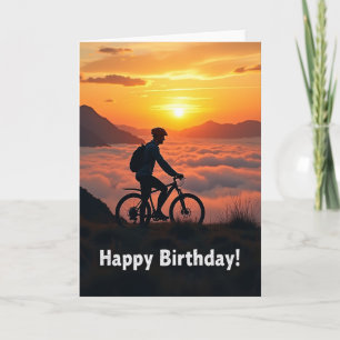 Tarjeta de cumpleaños con puesta de sol alegre