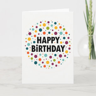 Tarjeta de cumpleaños con puntos alegres