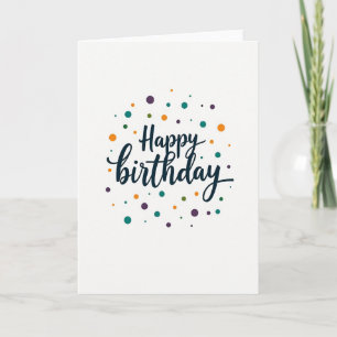 Tarjeta de cumpleaños con puntos caprichosos