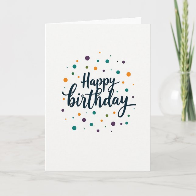 Tarjeta de cumpleaños con puntos caprichosos (Anverso)