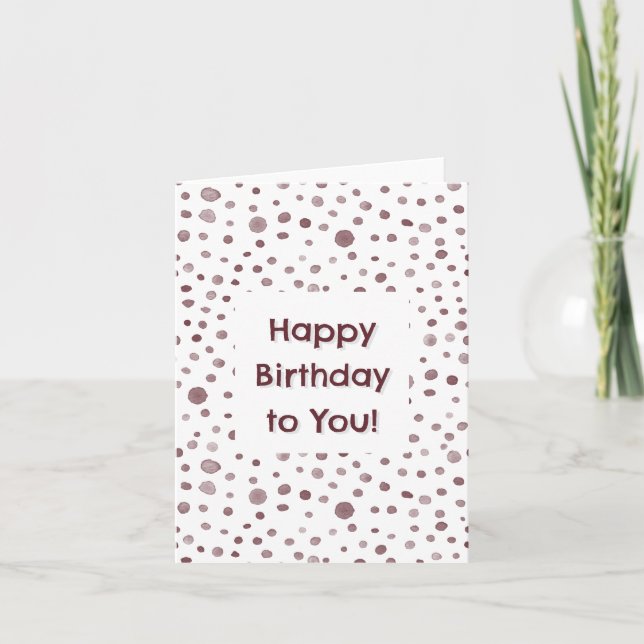 Tarjeta de cumpleaños con puntos de acuarela de co (Anverso)