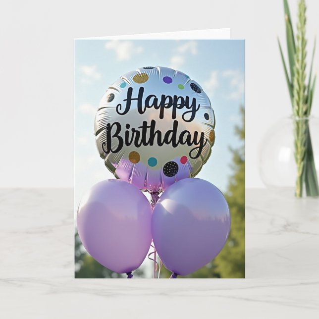 Tarjeta de cumpleaños con purpurina (Anverso)