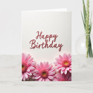 Tarjeta de cumpleaños con purpurina de rosa