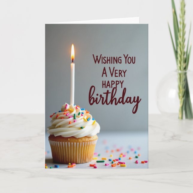 Tarjeta de Cumpleaños con Purpurina Dulce (Anverso)