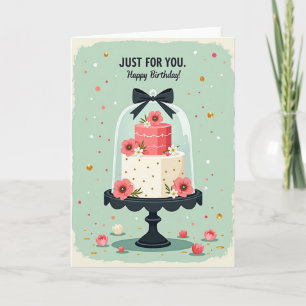 Tarjeta de cumpleaños con purpurina en niveles