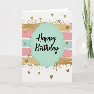 Tarjeta de cumpleaños con purpurina Pastel