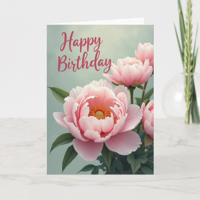 Tarjeta de cumpleaños con racimo de pétalos encant (Anverso)