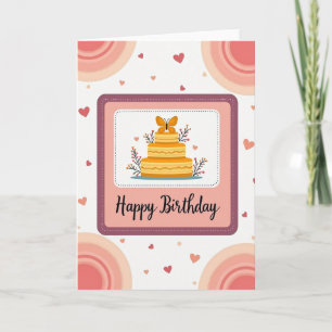 Tarjeta de cumpleaños con ramita floral