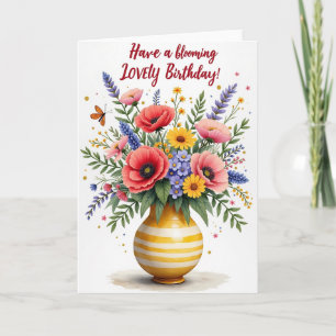 Tarjeta de cumpleaños con ramo