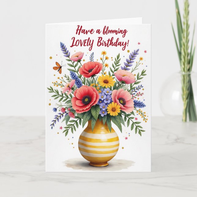 Tarjeta de cumpleaños con ramo (Anverso)