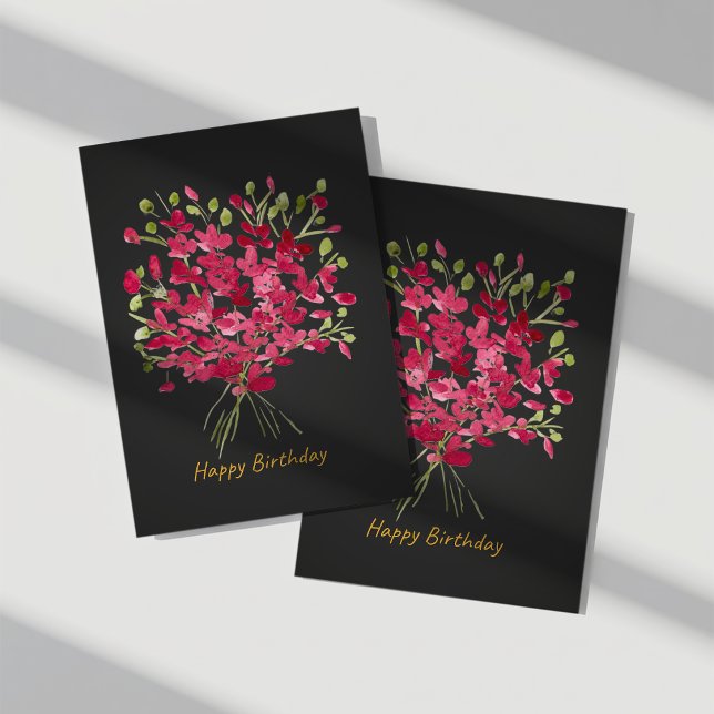 Tarjeta de cumpleaños con ramo floral de acuarela  (Subido por el creador)