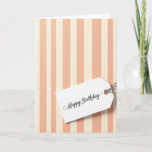 Tarjeta de cumpleaños con rayas de melocotón