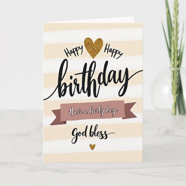 Tarjeta de cumpleaños con rayas dulces (Anverso)