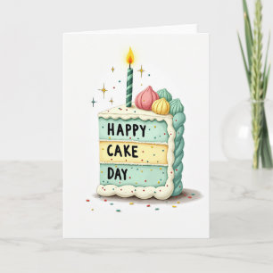 Tarjeta de Cumpleaños con Rebanada de Torta Capric