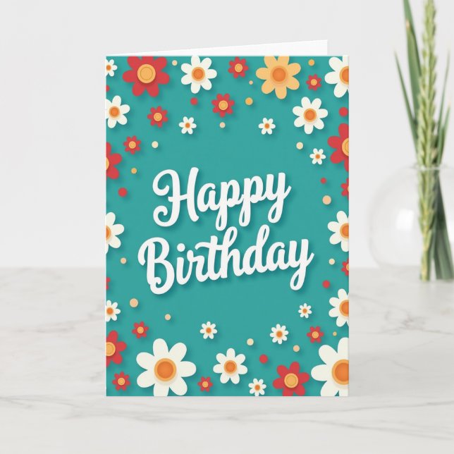 Tarjeta de cumpleaños con recorte de papel (Anverso)
